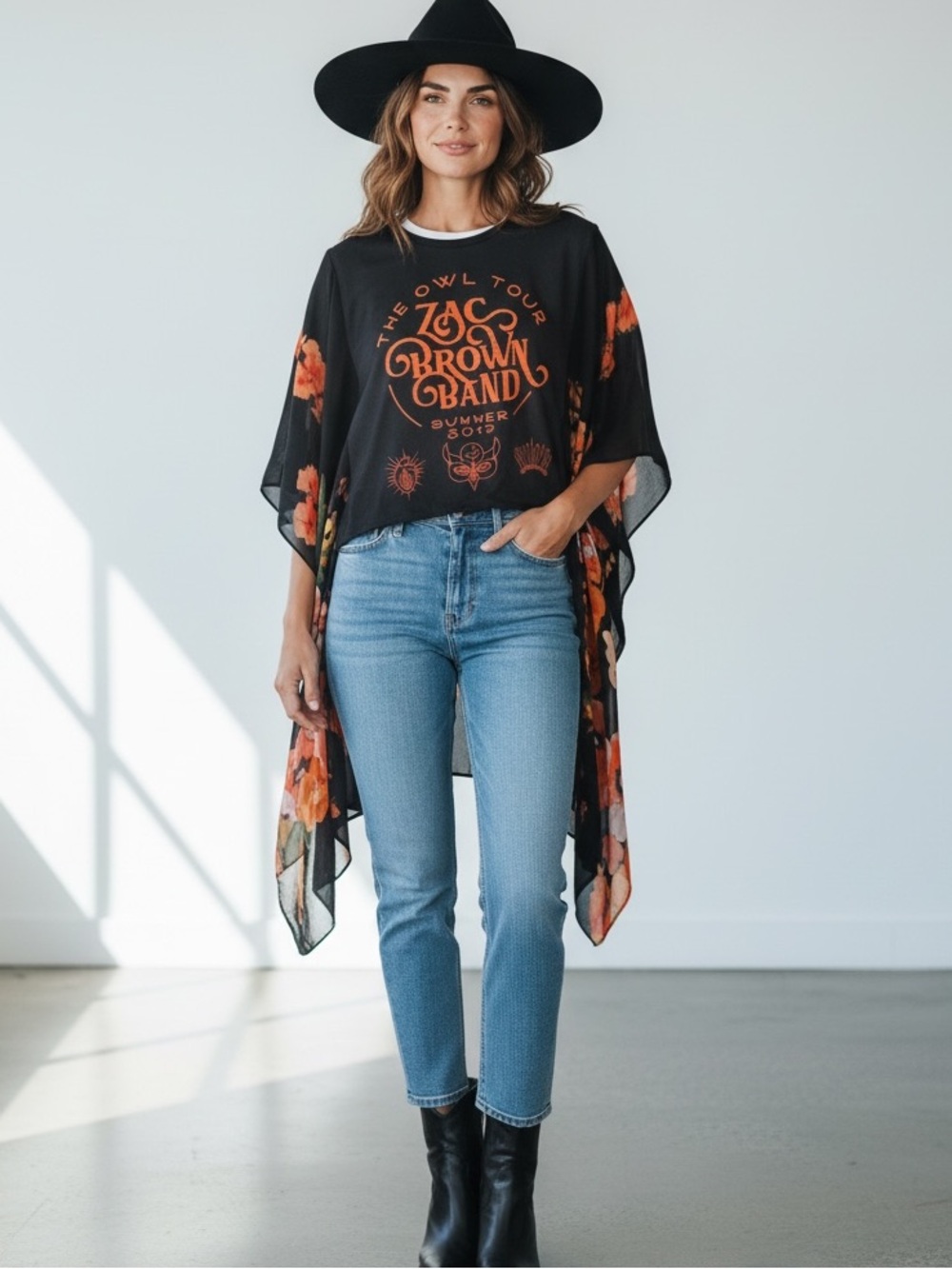 0059. One-of-a-kind Custom Zac Brown Band Poncho Top
